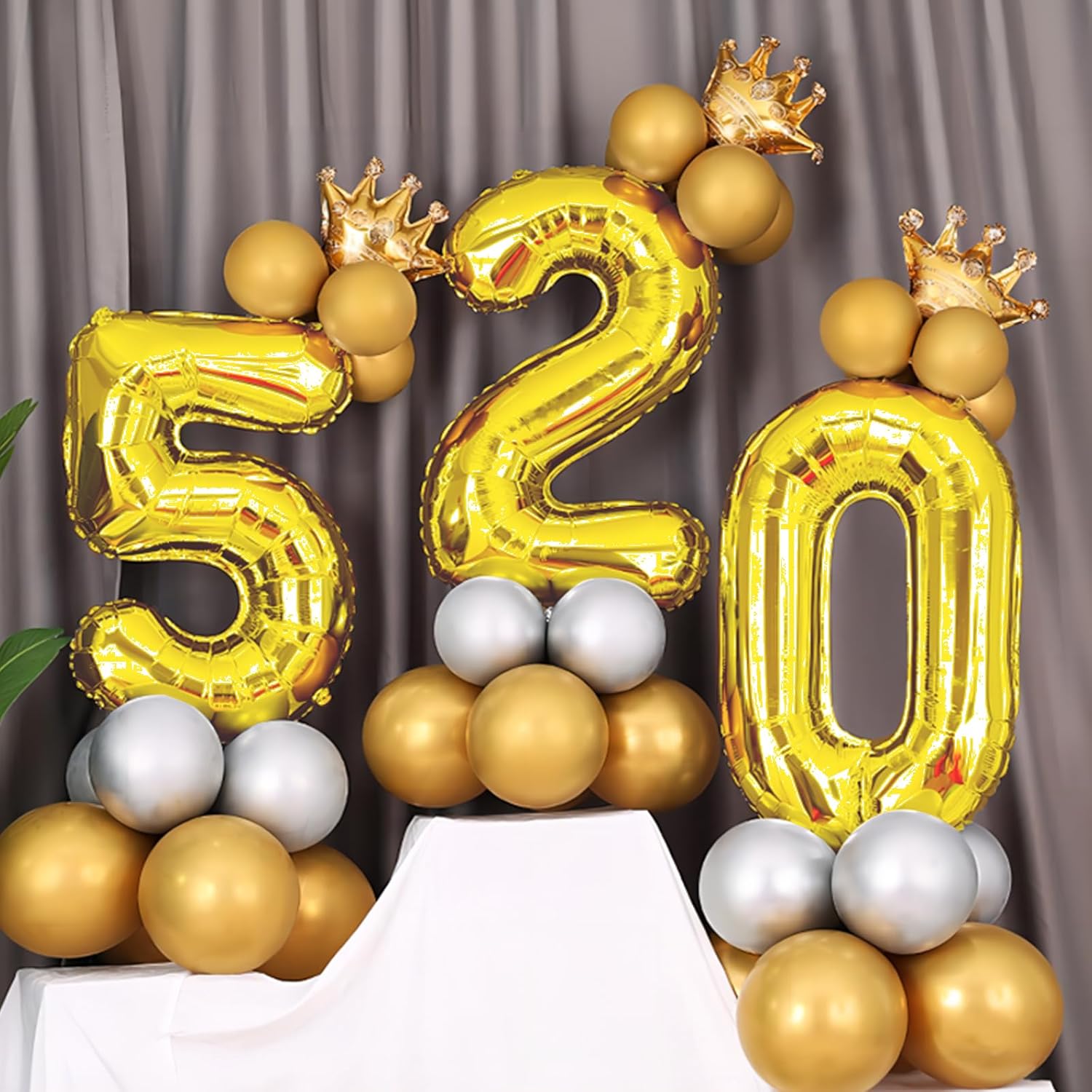 Skiennix 40-Inch Gold Number Balloon - Helium Mylar Foil for Birthday & Anniversary Celebrations