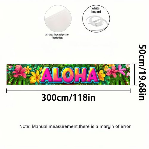 Aloha Backdrop Banner Hello Summer Hawaiian Tropical Theme Supplies Outdoor Banner 118 x 20 inch Party Backdrop Decorations Photo Booth Props Summer Supplies Large Yard Sign