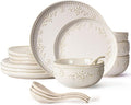 Artena 16-Piece Dinnerware Set - Elegant Plates & Bowls with 5.1 Quart Baking Dish | Casserole Dishes for Oven