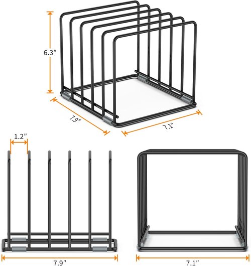 Cutting Board Organizer - Skiennix 2-Pack Kitchen Cabinet Rack with 5 Slots for Baking Trays & Sheets