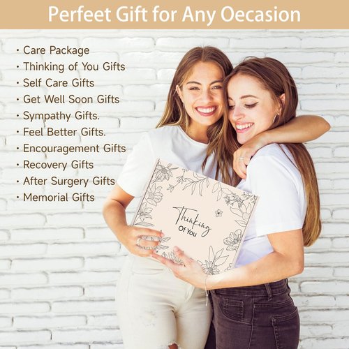 Thinking of You Gift Basket for Women - Sympathy, Get Well Soon, or Condolence Gift with Scented Candle & Mug - Comforting Gifts for Surgery Recovery or Grief (ThinkofYou-A)