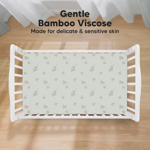 KeaBabies Baby Crib Sheets - Soft & Cozy Viscose Bamboo Fitted Mattress Covers | 2-Pack, 52x28, Neutral