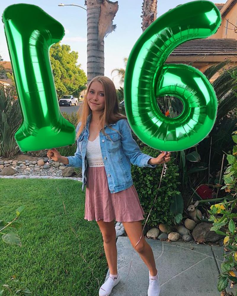 Skiennix 40-Inch Dark Green Number Balloons - Perfect Happy Birthday & Wedding Anniversary Decor