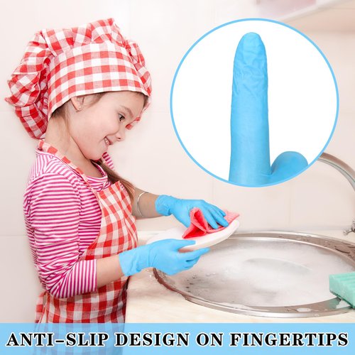 Cuffbow 50 Pairs Kids Gloves Disposable Ages 5-12 Kids Cleaning Latex Gloves for Crafting Painting Gardening Cooking (Multicolored)