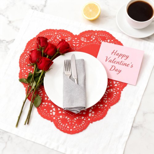 WYTAOHZL 300 Pieces Heart Paper Doilies 10 Inch Valentine's Heart Shaped Doilies for Food Cakes Desserts