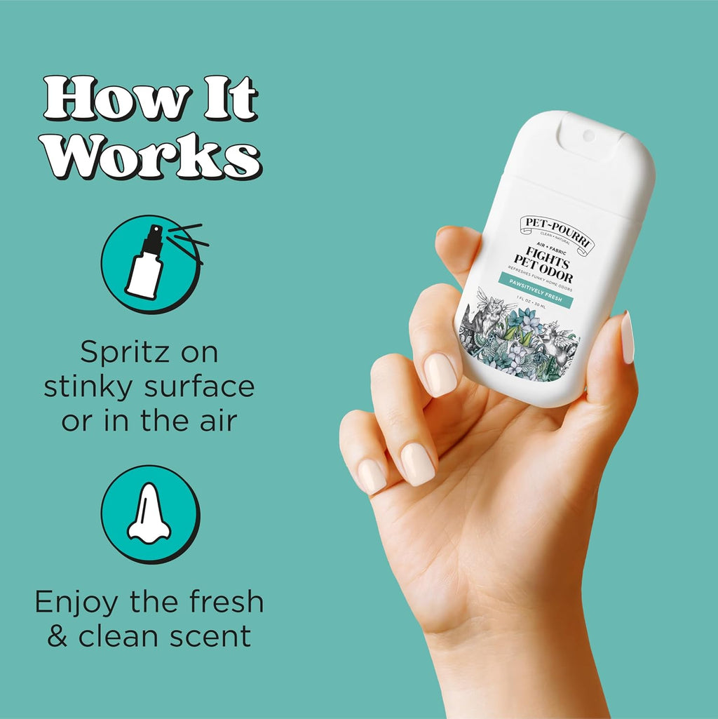 Poo-Pourri Pawsitively Fresh Pocket Deodorizer Spray - Plant-Based Odor Remover for Dogs & Cats | Vet Recommended