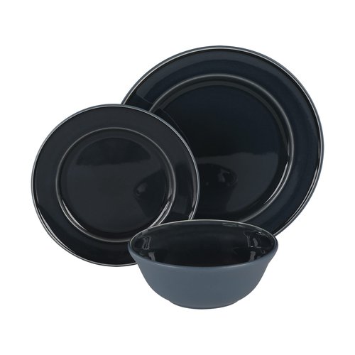 Martha Stewart Portillo 12 Piece Reactive Stoneware Dinnerware Set - Blue