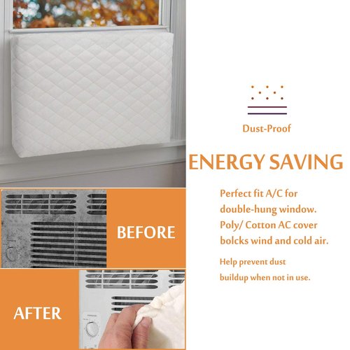 Foozet Indoor Air Conditioner Cover Double Insulation, XS Beige