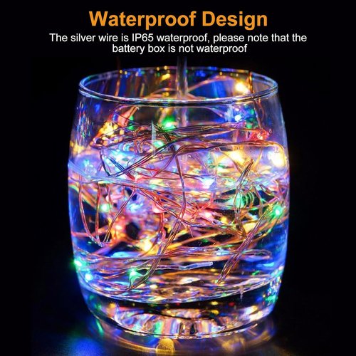 Btfarm 12 Pack Fairy Lights - Battery Operated 20 LED Twinkle String Lights | Waterproof Mini Silver Wire for Weddings & Christmas, Warm White/Colorful