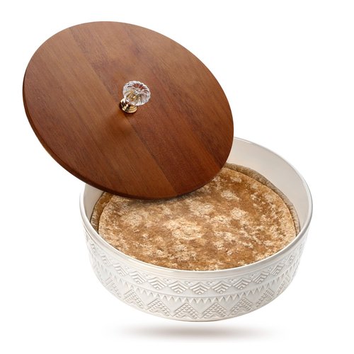 Viosuniu Ceramic Tortilla Warmer with Lid, 9 Inch Tortilla Holder, Insulated Bread & Pancake Warmer for Tacos, Roti, Large Tortillero Container, Mexican Party, Microwave and Dishwasher Safe