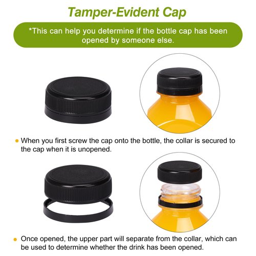 TOMNK 6pcs Juice Bottles, 12oz Reusable Plastic Juice Bottles with Caps and Labels, Funnel, Brush Beverage Containers for Juicing, Smoothies, Tea, Milk