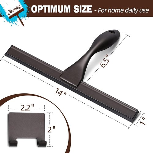 NETANY Shower Squeegee - 14-Inch All-Purpose Stainless Steel Tool for Streak-Free Bathroom & Shower Use