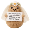 M.O.Q. Bridesmaid Proposal Wedding Party Will You Be My Bridesmaid Maid of Honor Positive Potato Gifts Ideas, Bachelorette, Small Cute Stuff Things, Handmade Crochet (Maid of Honor)
