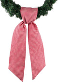 YKW Red & White Gingham Wreath Sash - 5.12" x 54.33" Decorative Ribbon for Christmas & Weddings