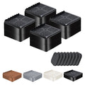 Furniture Risers Heavy Duty Adjustable Bed Risers Blocks Lift 4, 3, 2 inches for Couch, Sofa, Table, Desk, Chair Legs, Refrigerator, Washing Machine Support up to 4000 pounds (Black 4 Pack, 2 inch)