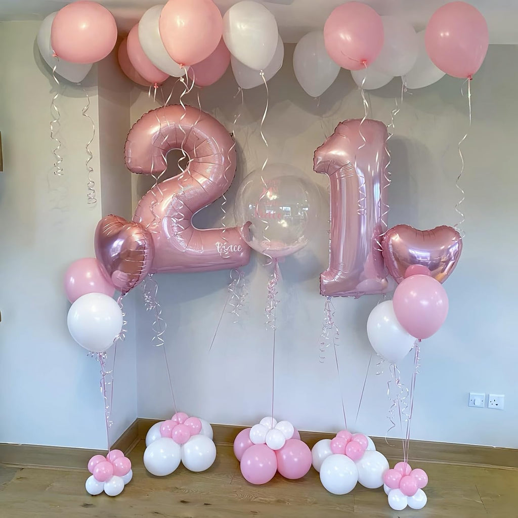 Pastel Pink 40" Balloon Number 0 by [Brand Name] - Large Foil Number Balloons 0-9 for Celebrations