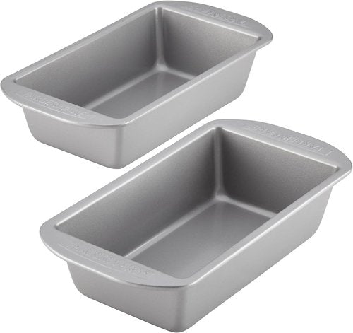 Farberware Bakeware Nonstick Meatloaf Pan Set - Two 9-Inch x 5-Inch Gray Pans