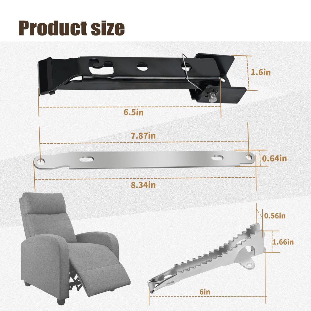 Vanshly Threaded Ratchet and Pawl Complete Set Recliner Part Compatible with La-Z-Boy/Lazyboy Rocker Recliners and Swivel Armchairs