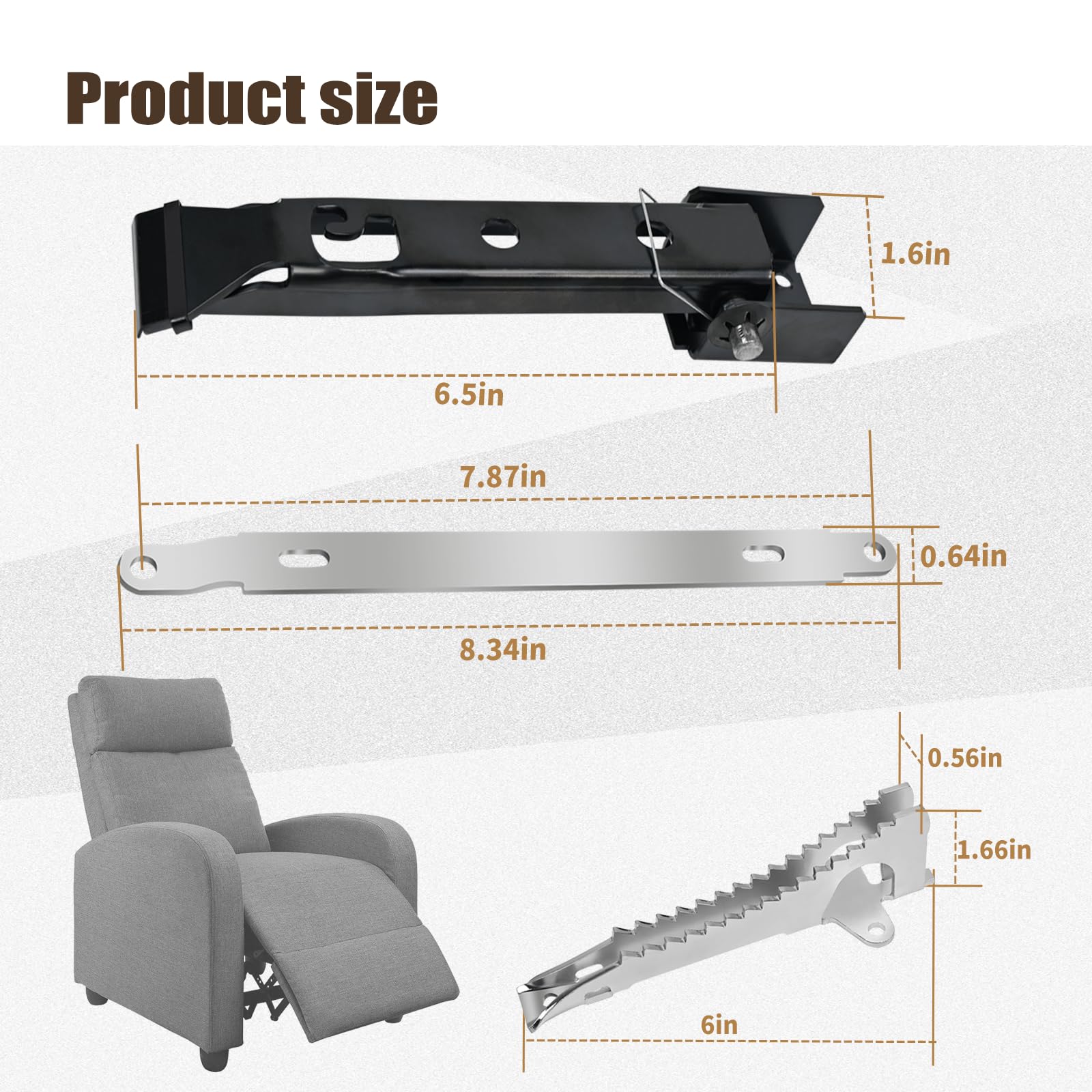 Vanshly Threaded Ratchet and Pawl Complete Set Recliner Part Compatible with La-Z-Boy/Lazyboy Rocker Recliners and Swivel Armchairs