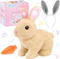 Skiennix Realistic Bunny Toy - Interactive Hopping Robot Rabbit with Sounds | Brown, Kid-Friendly Design