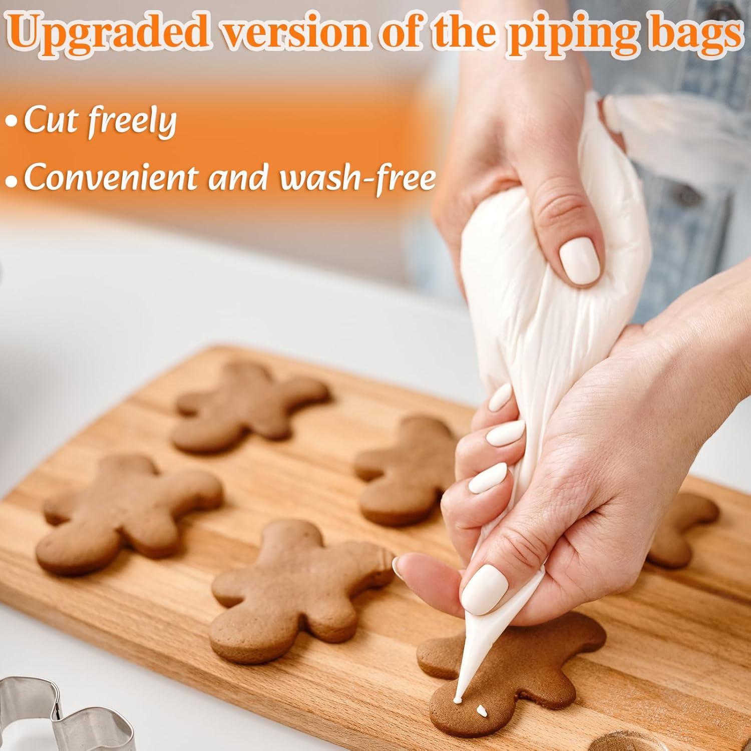Skiennix Disposable Piping Bags - Thickened Design for Cake Decorating | 16-Inch, 500 Pcs