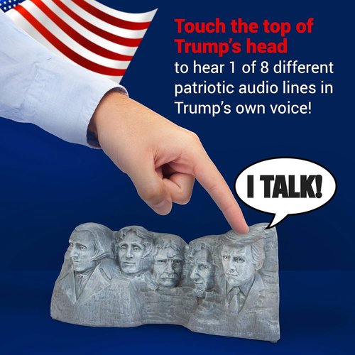 Donald Trump Mount Rushmore Talking Statue - Says 8 Lines in Trump's Real Voice, Funny Trump Gifts for Men, Patriotic Fathers Day & 250th Anniversary Desk Collectible for Offices & Man Caves