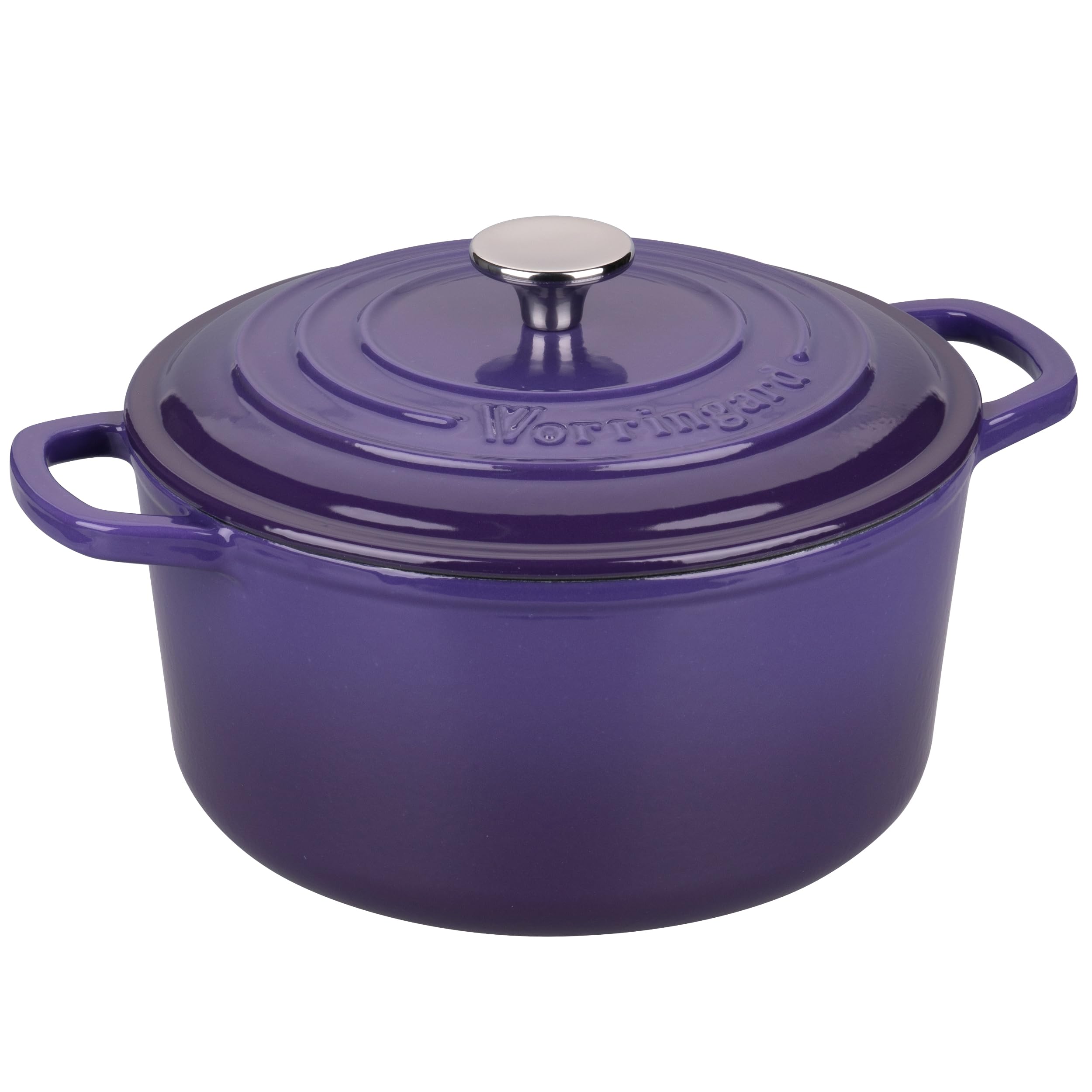 VORRINGARD Enameled Cast Iron Dutch Oven Pot with Lid, for Sourdough Bread Baking, Round Dutch Ovens, 6 Quart, Purple