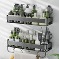 ONXE Shower Caddy Suction Cup,2 Pack Extra-Strong Suction Shower Shelves,No Drilling Rustproof Organizer for Bathroom,Kitchen,Home Decor,Reusable Bathroom Storage with Large Capacity(11.8 inch)