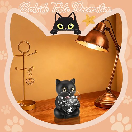 FOKCBOCM Con-Cat-ulations Gift - Encouraging Desk Decor for Graduates & Cat Lovers | Perfect for Birthdays