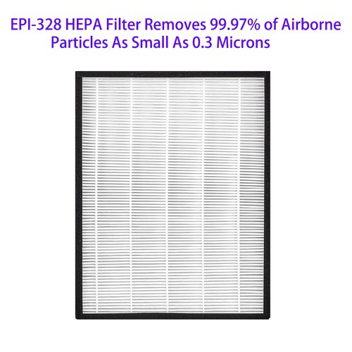 2 Set EPI-328 Replacement Filter for COLZER EPI-328 and Domccy NS-320 Air Purifier, H13 Hepa Filters with High efficiency Activated Carbon, 2 Pack HEPA + 4 Pack Pre-Filter