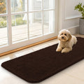 OLANLY Dog Door Mat - Absorbent Non-Slip Mud Mat for Indoor Use | Quick-Dry Chenille, 47x17, Brown