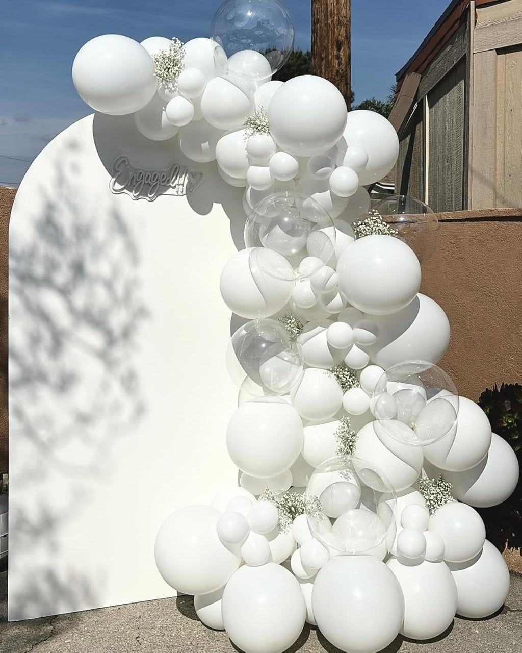 White Latex Balloons - 55pcs 12-Inch White Balloons with Ribbon for Celebrations & Events