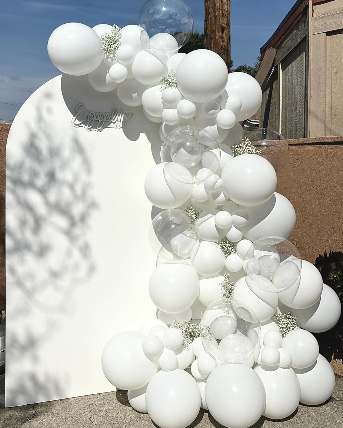 White Latex Balloons - 55pcs 12-Inch White Balloons with Ribbon for Celebrations & Events