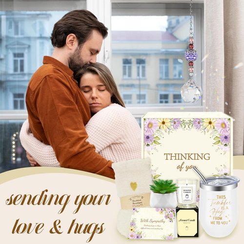 MYKILOS Sympathy Gift Baskets, Sympathy Gifts for Loss of Loved One, Dad, Mom, Husband, Friend, Grief Condolences Bereavement Gift Ideas, Grief Basket for Women, Sorry for Your Loss Care Package