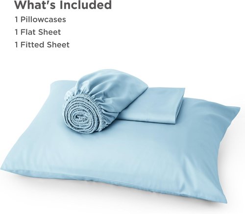 Bedsure Cooling Sheets - Twin XL Bamboo Rayon, Breathable & Soft Hotel Luxury Bedding, Aqua