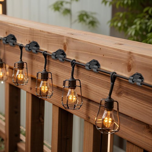 Lewufe Outdoor String Light Hooks - Weatherproof Clips for Hanging Christmas & Fairy Lights | Black, 20 Pack
