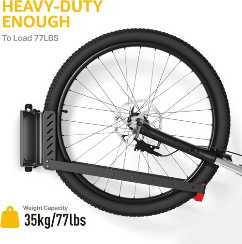 monTEK Swivel Bike Wall Mount - Space-Saving Garage Bike Rack | Easy Load & Unload, Holds 77 lbs, 4 Pack
