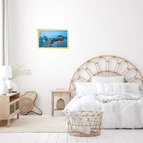 JCJMY 13x22 Gold Picture Frame - Versatile Horizontal & Vertical Wall Hanging for Posters & Photos
