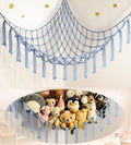 Mirolam Stuffed Animal Storage Hammock Net - Large Toy Organizer for Baby Nursery - Blue