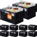 BlissTotes Moving Bags, Heavy Duty Moving Boxes with Zippers Top and Sturdy Handles, Storage Bags for Space Saving and Packing, Collapsible Moving Supplies, Storage Totes (125L, 10-Pack, Black)
