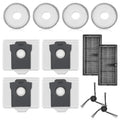 AlchemySleek P10 Pro Ultra Replacement Accessories Kit for MOVA P10 Pro Ultra/P50 Pro Ultra Vacuum Cleaner Parts, Include 2 Side Brushes, 2 Filters, 4 Mop Pads, 4 Dust Bags,12Pcs