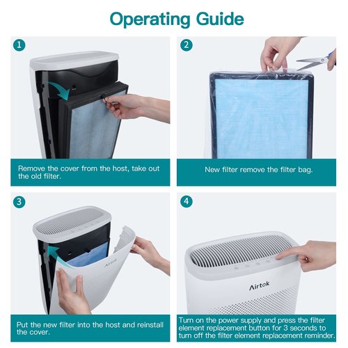 AIRTOK Air Purifier AP1002 Replacement Filter, H13 True HEPA