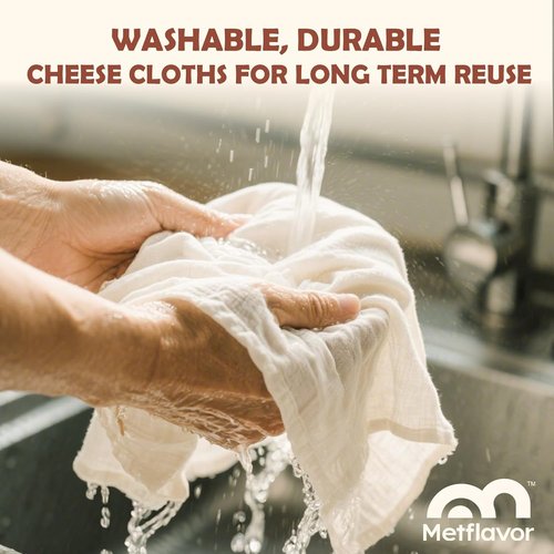 100% Unbleached Cotton Cheesecloth by [Brand Name] - 6Pcs 20x20 Inch Ultra-Dense Strainer for Yogurt, Nut Milk & Baking