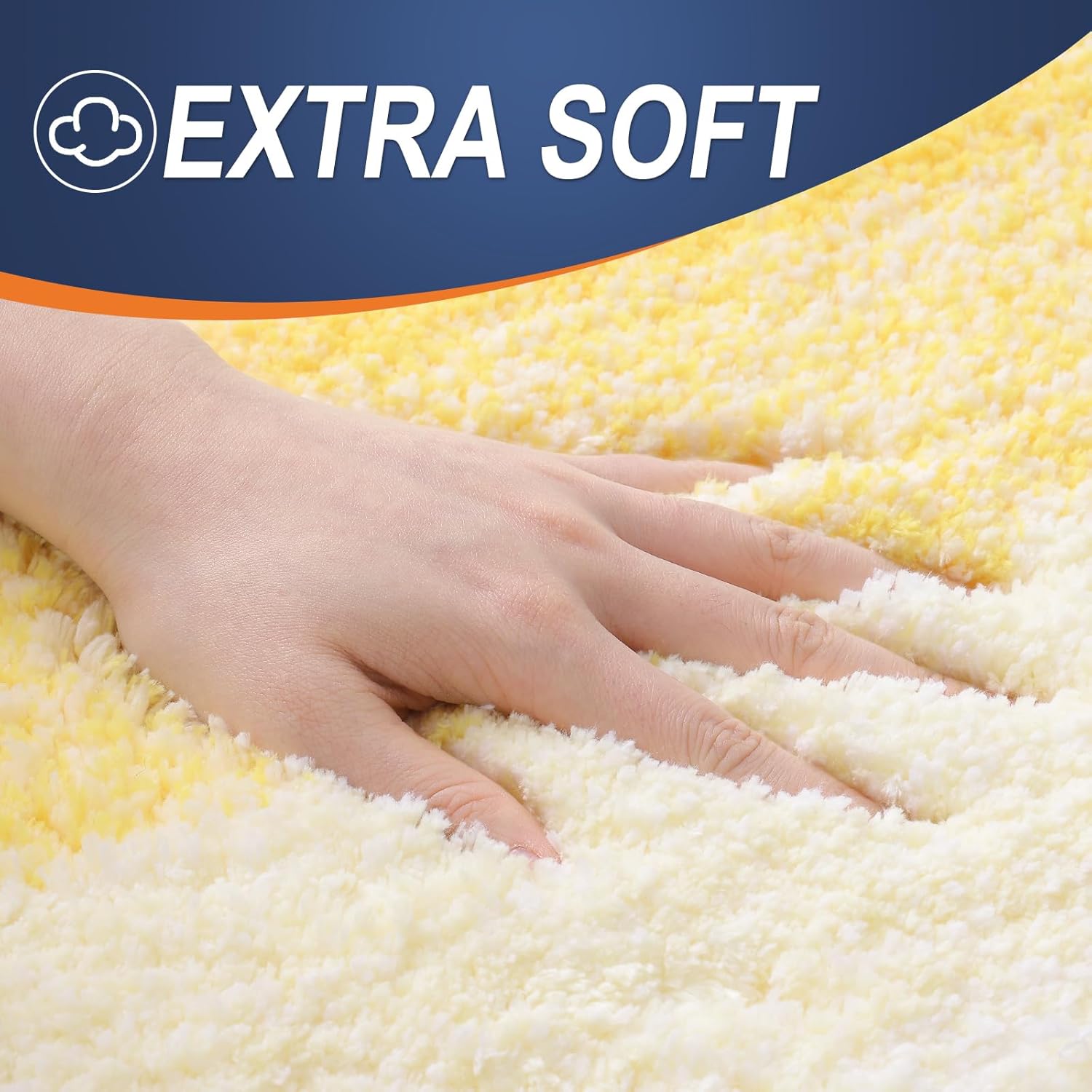 OLANLY Bathroom Rugs - Extra Soft Microfiber Mat 36x24 | Quick Dry, Machine Washable, Rubber Backing, Yellow