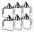 Dismok 6 Pcs Storage Bags with Zipper - Large Board Game Storage with Labels, Clear & Waterproof Toy Organizer for Building Blocks, Puzzles (Black)