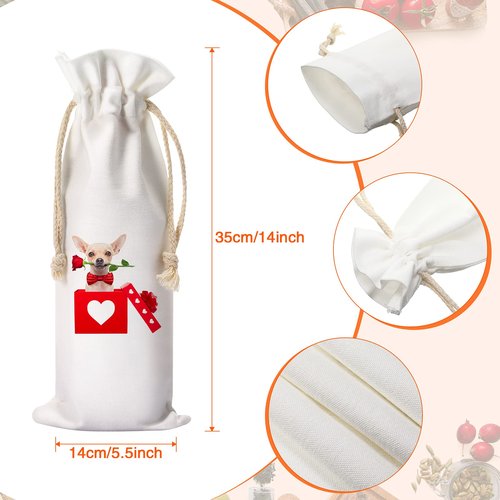 Shappy Sublimation Wine Bag Canvas Wine Bags with Drawstrings Blank Wine Bags Reusable for DIY Wedding Nurse Graduation Physician Assistant Gifts Birthday Anniversary Present Law Student(50 Pieces)