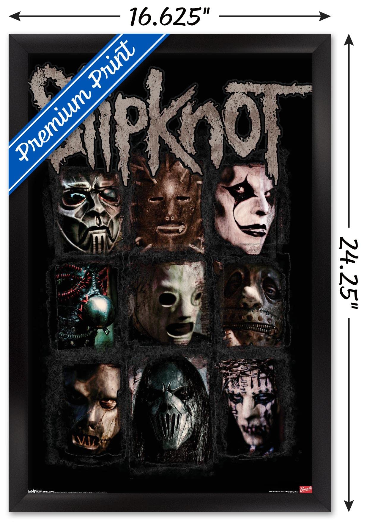 Trends International Slipknot - Masks 08 Wall Poster, 14.725" x 22.375", Black Framed Version