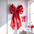 Red Bow Decor | 2 Pack Large & Small Coquette Wall Backdrop for Valentine's Day & Weddings