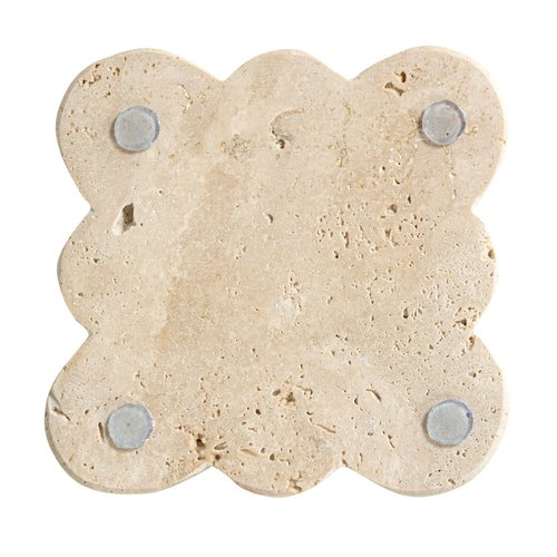 Creative Co-Op Tuscan Elegance Travertine Coaster Set, Natural, Set of 4