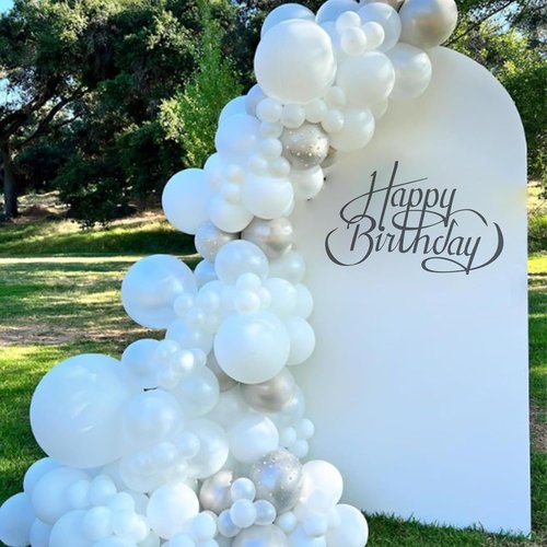 Awenztech 12-Inch White Latex Balloons - 50-Pack for Engagement, Bachelorette & Wedding Decor